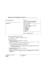Form MP441 Order of Continuance - Washington