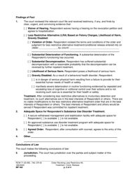 Form MP460 Order Revoking Less Restrictive Alternative Treatment/Conditional Release - Washington, Page 2
