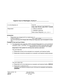Form MP470 Order After Review Under Rcw 71.05.235 - Washington