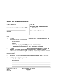 Document preview: Form MP1.0700 Joel's Law Order for Initial Detention - Washington