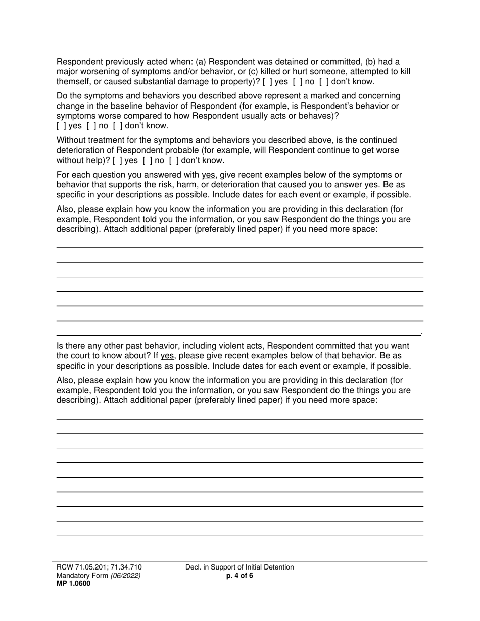 Form MP1.0600 Joels Law Petition for Initial Detention - Washington, Page 11