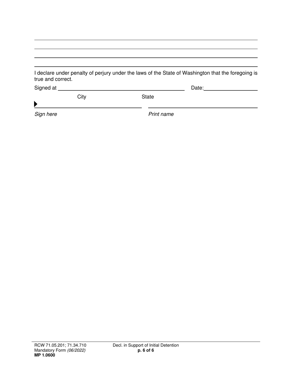 Form MP1.0600 Joels Law Petition for Initial Detention - Washington, Page 13