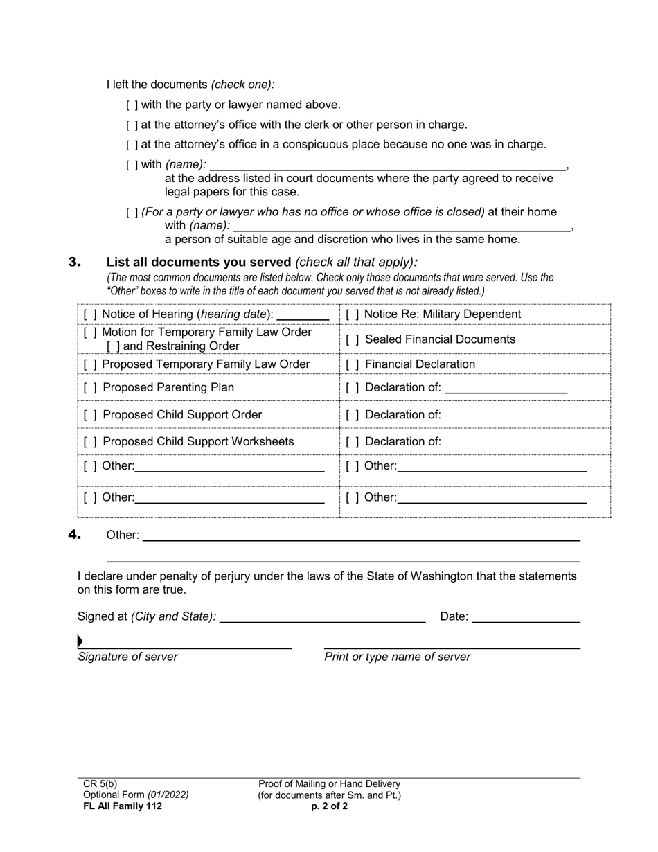 Form FL All Family112 Download Printable PDF or Fill Online Proof of ...