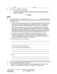 Form WPF JU03.0500 Order After Hearing: First Dependency Review/Dependency Review/Permanency Planning - Washington, Page 2