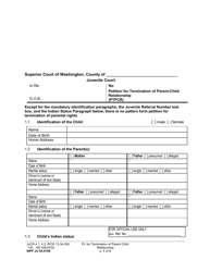 Document preview: Form WPF JU04.0100 Petition for Termination of Parent-Child Relationship - Washington