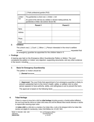 Form GDN M203 Order on Emergency Minor Guardian - Washington, Page 2