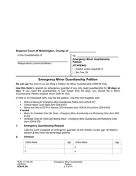 Form GDN M202 Emergency Minor Guardianship Petition - Washington