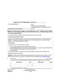 Form GDN M206 &quot;Motion for Emergency Minor Guardianship and Restraining Order&quot; - Washington