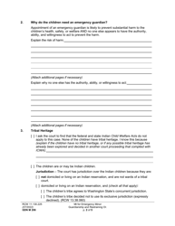 Form GDN M206 Motion for Emergency Minor Guardianship and Restraining Order - Washington, Page 2
