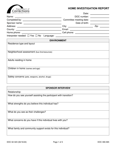 Form DOC02-323  Printable Pdf