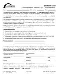 Document preview: Form DOC02-369 Search Waiver - Washington