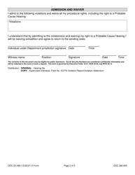 Form DOC02-399 Interstate Compact Notice of Probable Cause Hearing, Rights, and Waiver - Washington, Page 2
