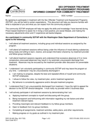 Form DOC02-402 Informed Consent for Community Treatment - Sex Offender Treatment and Assessment Programs - Washington