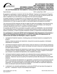 Form DOC02-402ES Informed Consent for Community Treatment - Sex Offender Treatment and Assessment Programs - Washington (English/Spanish)