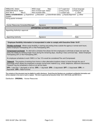 Form DOC03-327 Appointment Approval Request - Washington, Page 2