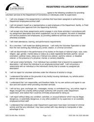 Form DOC03-435 Registered Volunteer Agreement - Washington