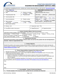 Document preview: Form DOC03-445 Position Description - Washington Management Service (Wms) - Washington
