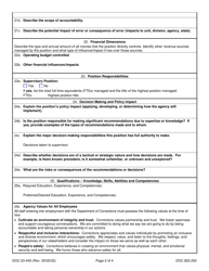 Form DOC03-445 Position Description - Washington Management Service (Wms) - Washington, Page 2
