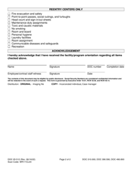 Form DOC05-512 Partial Confinement Orientation Checklist - Washington, Page 2