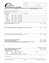 Document preview: Form DOC13-024 Intersystem Intake Screening - Washington