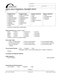 Form DOC13-476 Mental Health Residential Treatment Update - Washington, Page 2