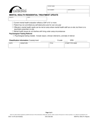 Form DOC13-476 Mental Health Residential Treatment Update - Washington, Page 4