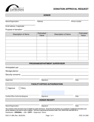 Document preview: Form DOC21-966 Donation Approval Request - Washington