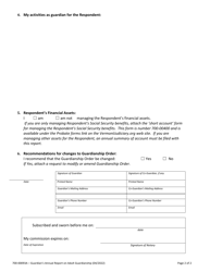 Form 700-00093A Guardian&#039;s Annual Report on Adult Guardianship - Vermont, Page 2