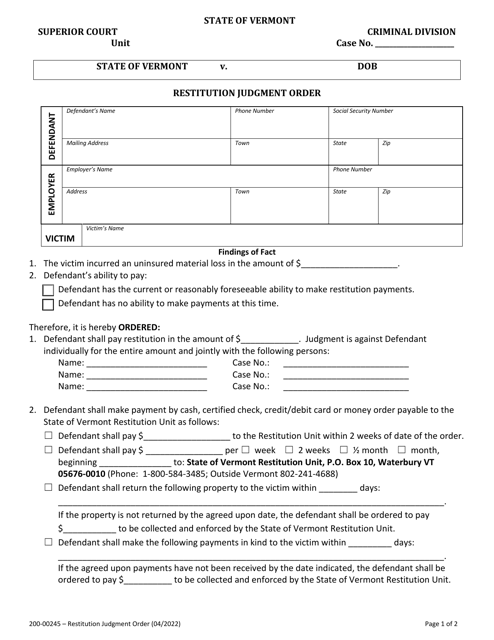Form 200-00245  Printable Pdf