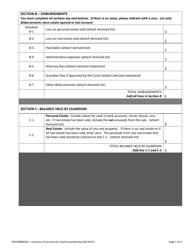 Form 700-00089PAG Summary of Account for Adult Guardianship - Vermont, Page 2