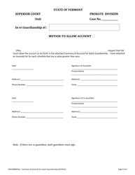 Form 700-00089PAG Summary of Account for Adult Guardianship - Vermont, Page 4