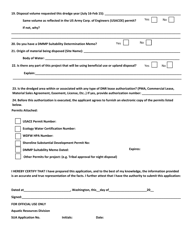 Application for Open Water Disposal Site Authorization - Washington, Page 2
