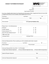 Document preview: Form MAP-3177 Disability Determination Request - New York City