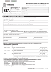 Form F2208 &quot;Bus Travel Assistance Application&quot; - Queensland, Australia