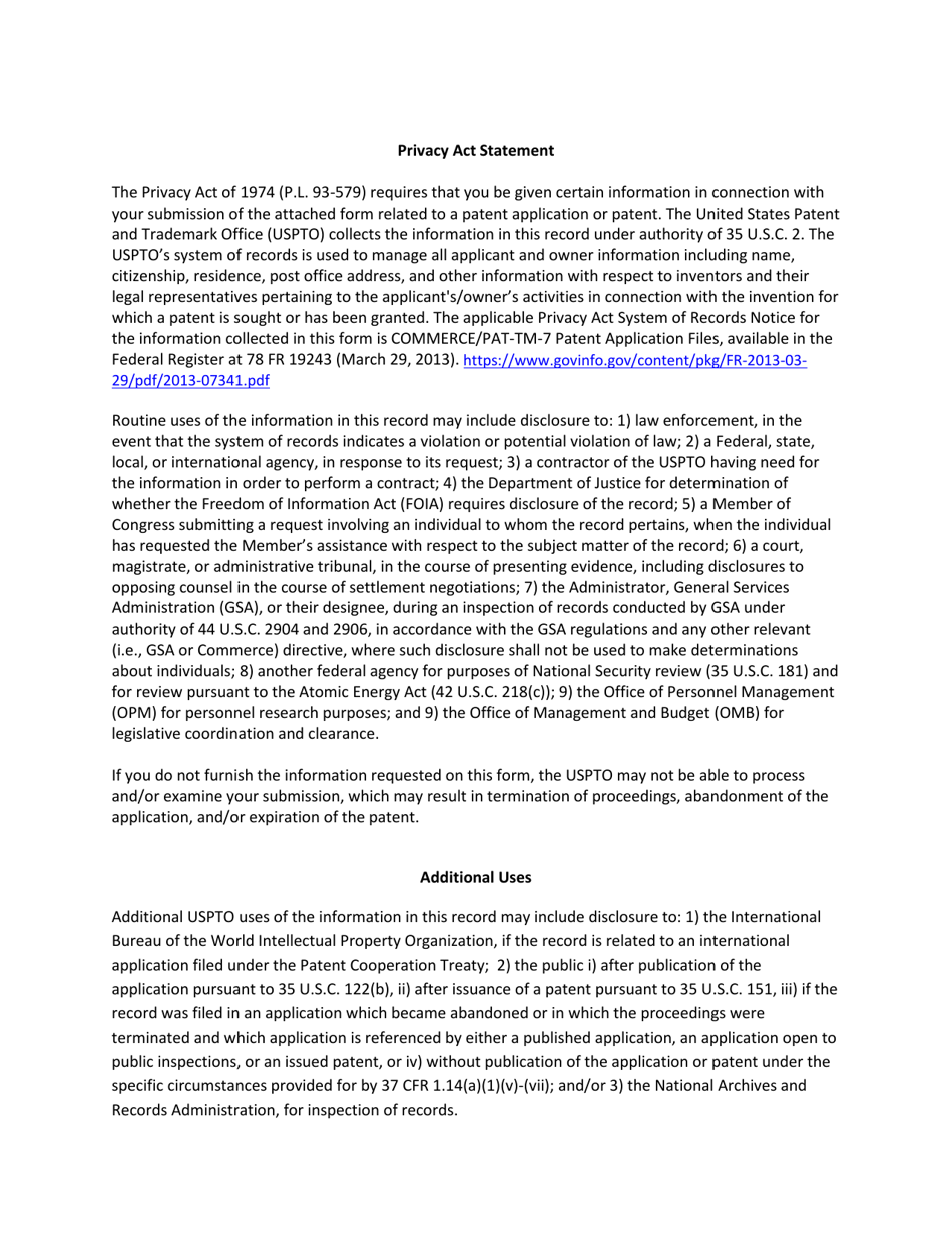 Form PTO / AIA / 34 Certification and Transmittal of Appeal Forwarding Fee, Page 2