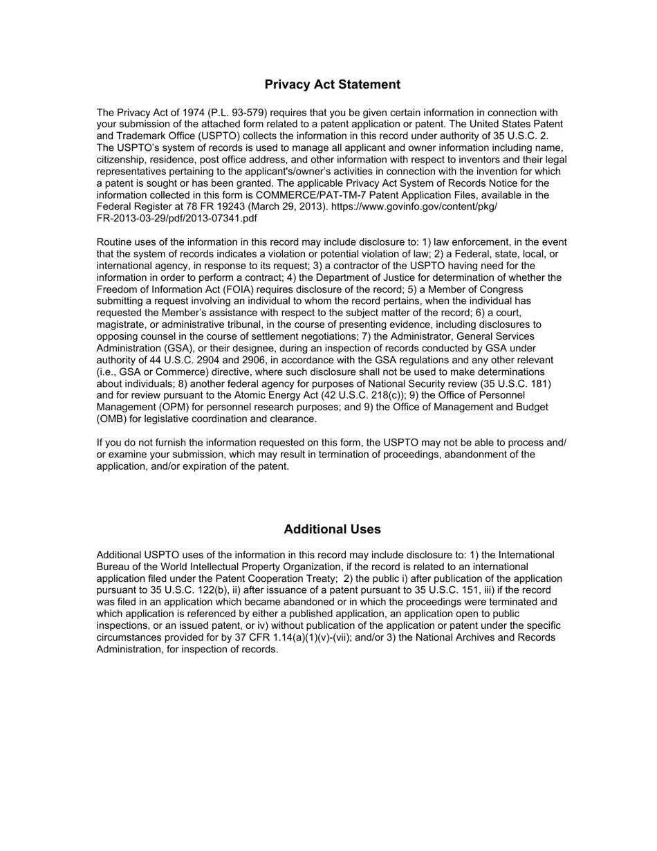 Form PTO / AIA / 24 Express Abandonment Under 37 Cfr 1.138, Page 2