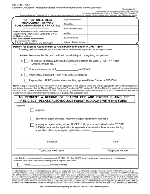 Form PTO/AIA/24A  Printable Pdf