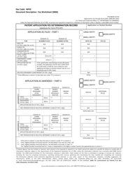 Form PTO/SB/06 Patent Application Fee Determination Record