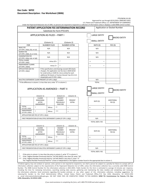 Form PTO/SB/06 Printable Pdf