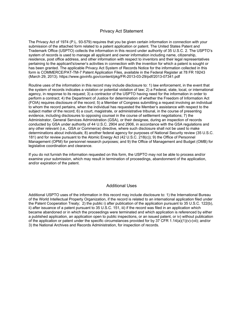 Form PTO / SB / 06 Patent Application Fee Determination Record, Page 2