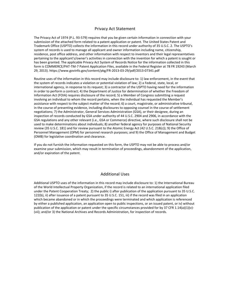 Form PTO / SB / 91 Deposit Account Order Form, Page 2