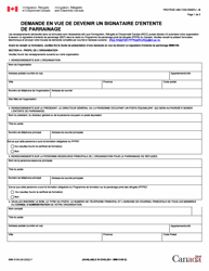 Document preview: Forme IMM0109 Demande En Vue De Devenir Un Signataire D'entente De Parrainage - Canada (French)