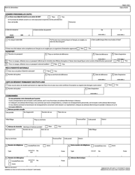 Forme IMM5257 Demande De Visa De Visiteur (Visa De Resident Temporaire) - Canada (French), Page 2