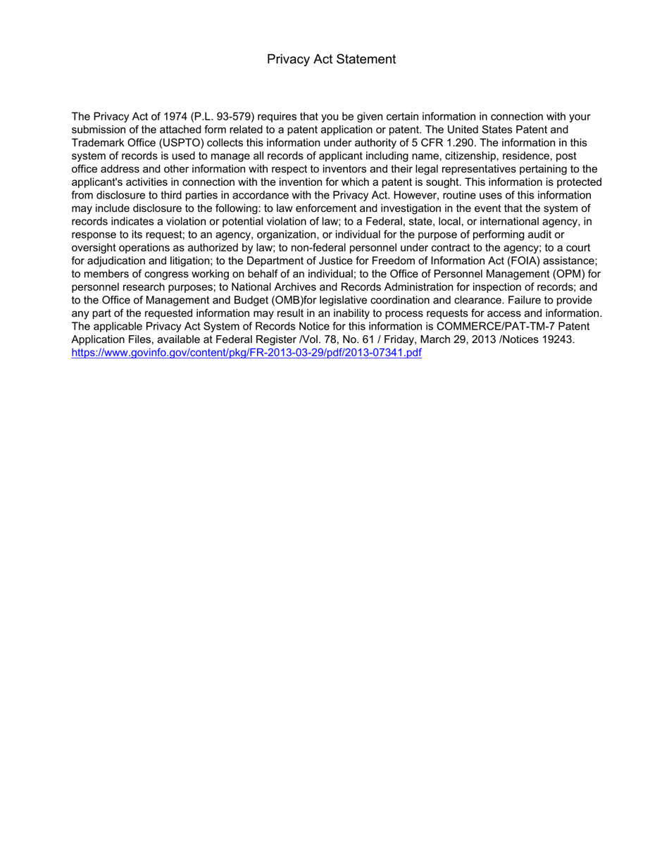 Form PTO / SB / 20CZ Request for Participation in the Patent Prosecution Highway (Pph) Pilot Program Between the Industrial Property Office of the Czech Republic (Ipocz) and the Uspto, Page 3