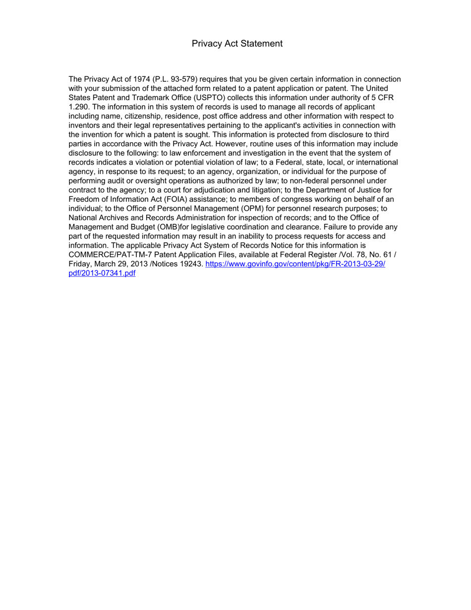 Form PTO / SB / 20FR Request for Participation in the Patent Prosecution Highway (Pph) Pilot Program Between the National Institute of Industrial Property of France (Inpi) and the Uspto, Page 3