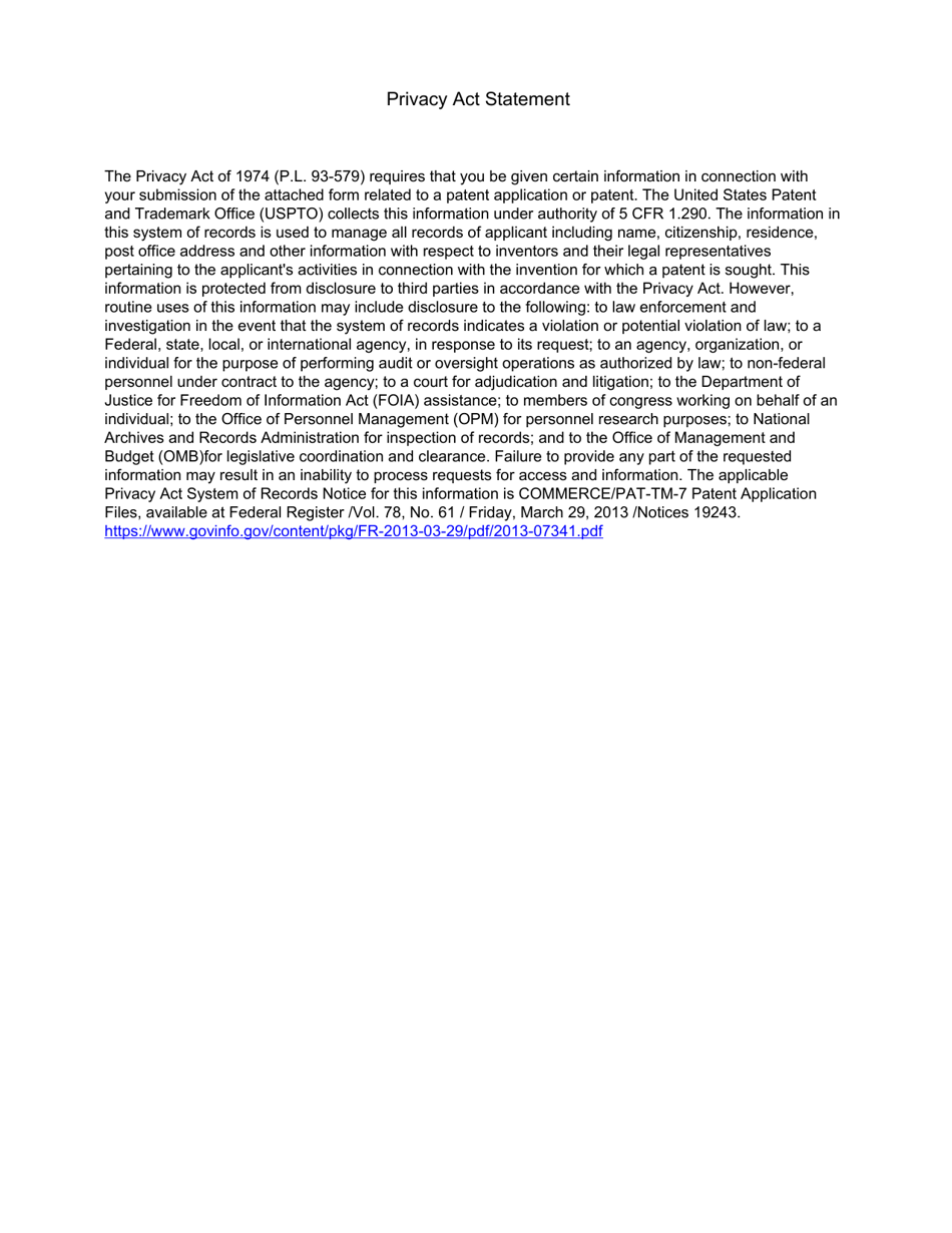 Form PTO / SB / 20RO Request for Participation in the Patent Prosecution Highway (Pph) Pilot Program Between the Romanian State Office for Inventions and Trademarks (Osim) and the Uspto, Page 3