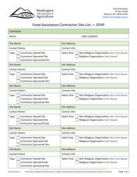 Document preview: Form AGR-2385 Food Assistance Contractor Site List - Efap - Washington