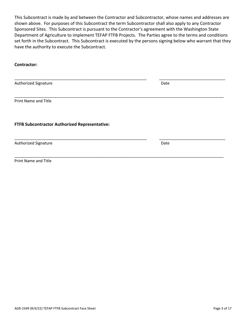 Form AGR-2349 - 2022 - Fill Out, Sign Online and Download Fillable PDF ...