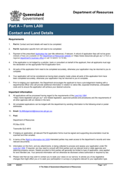 Form LA00 Part A Contact and Land Details - Queensland, Australia