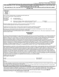Form PTO/AIA/01 Declaration (37 Cfr 1.63) for Utility or Design Application Using an Application Data Sheet (37 Cfr 1.76) (English/Spanish)